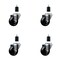 Service Caster 3'' SS Hard Rubber Wheel Swivel 1-1/2'' Expanding Stem Caster Set, 4PK SCC-SSEX20S314-HRS-112-4 - alternate 1